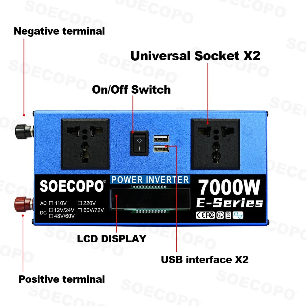 SOECOPO 7000W Solar System 300W Panel+100A Controller+inverter 12V Zpaxo