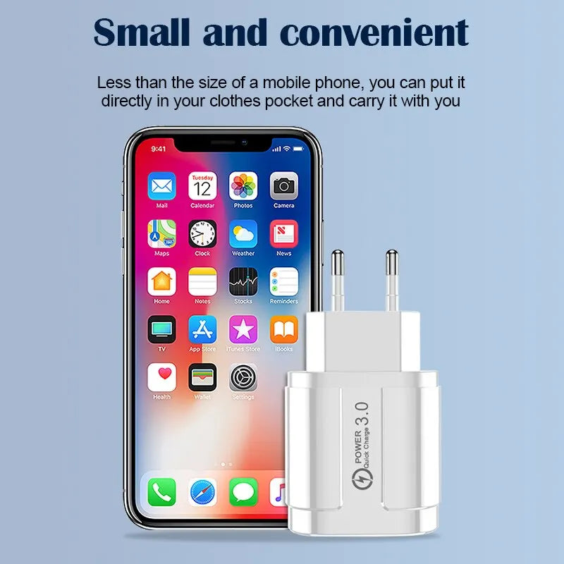 4USB QC3.0 Charger Quick Charge 3.0 For iPhone Xiaomi Huawei Realme Multi Port Output Home Office Travel Accessory Wall Charger Zpaxo