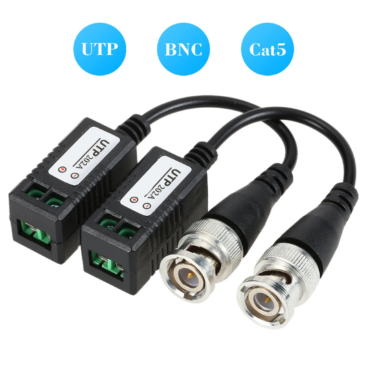 1 Pair UTP 202A Passive Transceiver Video Balun Connector BNC Cat5 Zpaxo Default Title