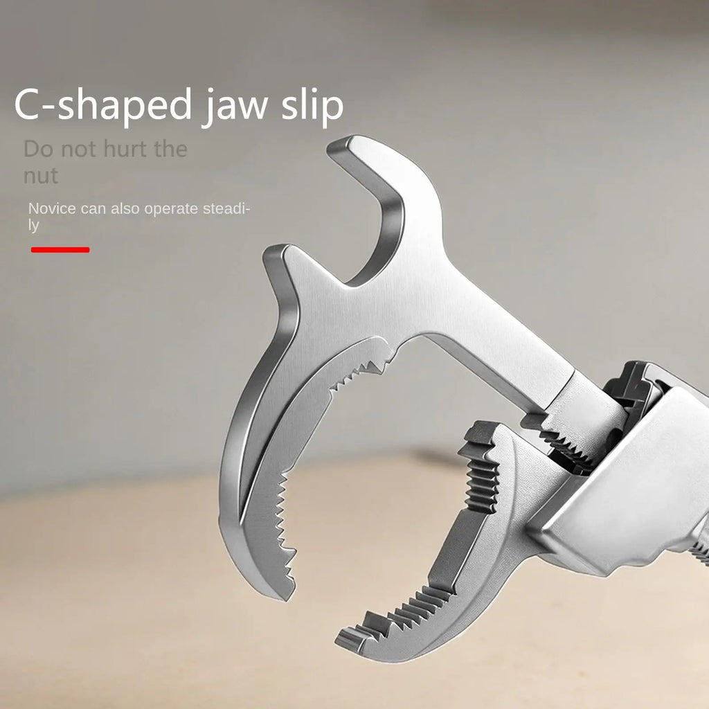 Self Adjusting Wrench Wide Jaw C Shape Tightening Tool Universal Pipe Zpaxo