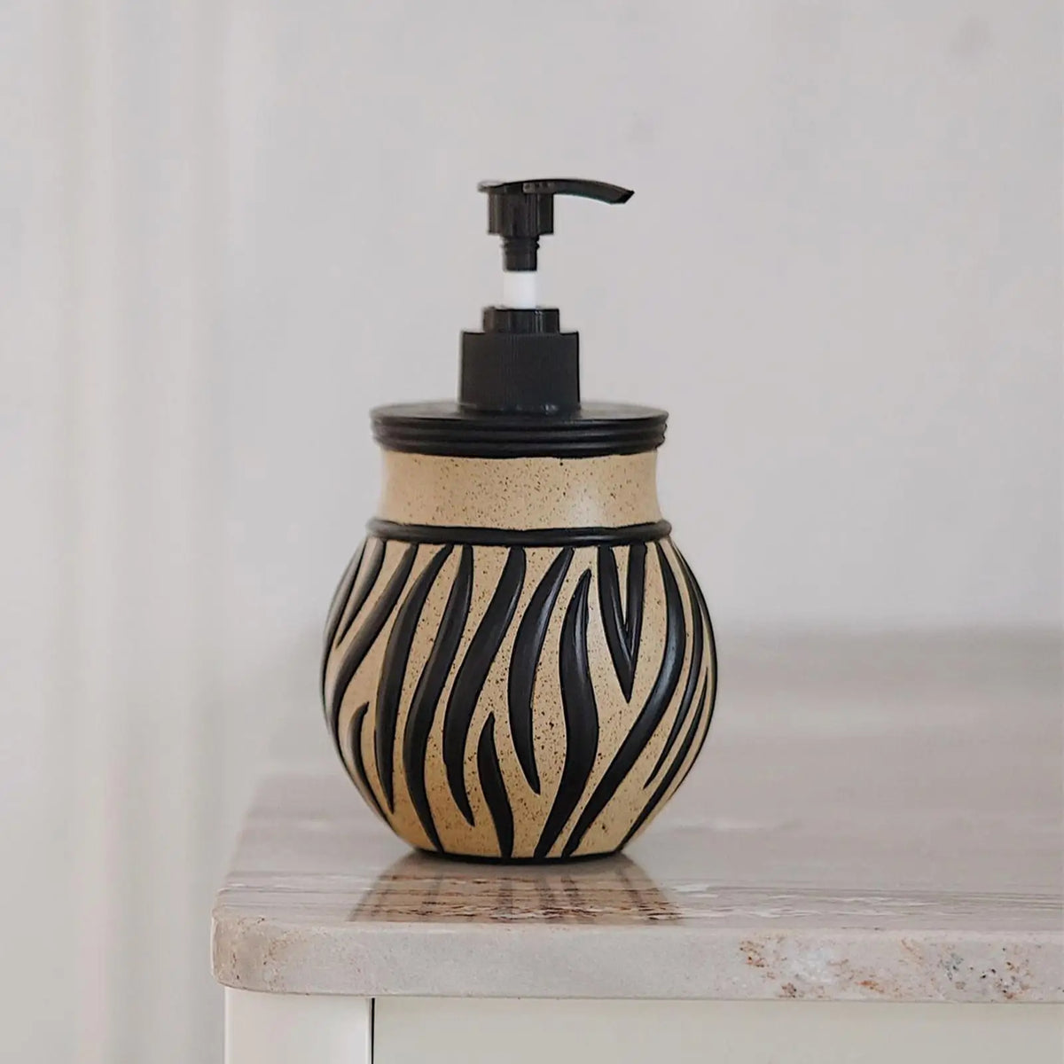 Soap Dispenser Kitchen Sink Liquid Zebra Design Refillable Retro Zpaxo