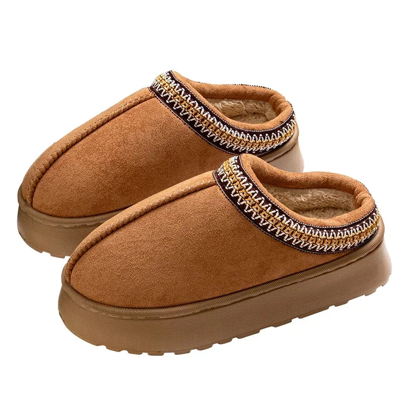 Warm House Shoes Ladies Winter Women Slippers Plush Interior Anti Zpaxo 36-37 Coffee