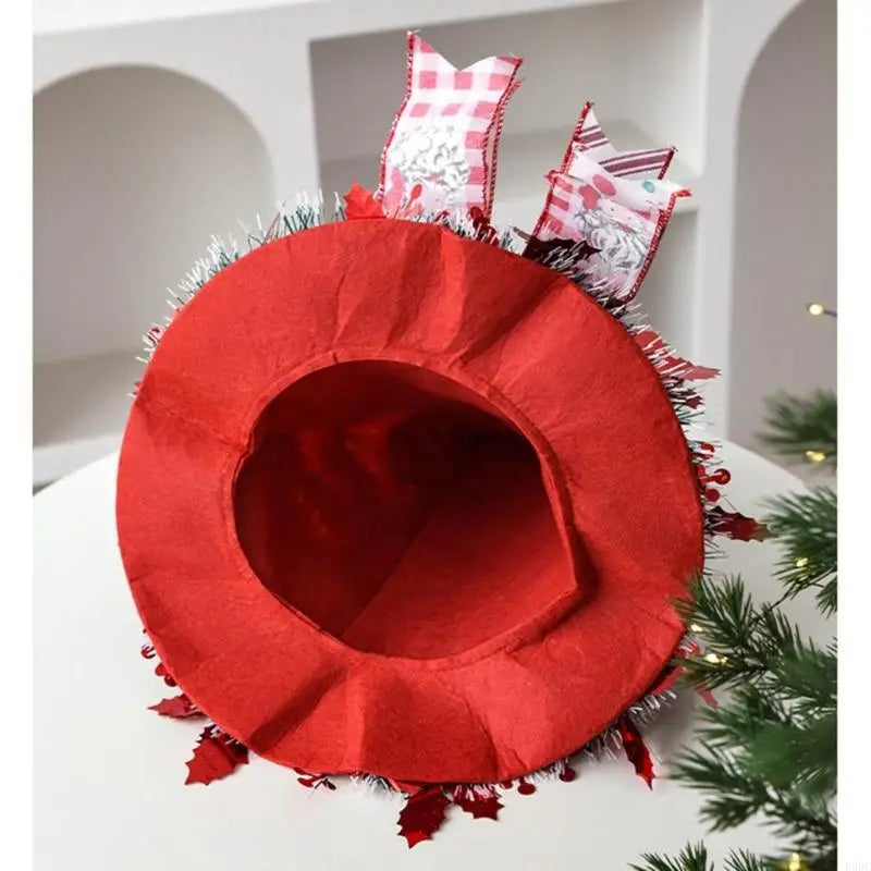Festival Season Tree Toppers Santa Hat Ornament Multifunctional Zpaxo