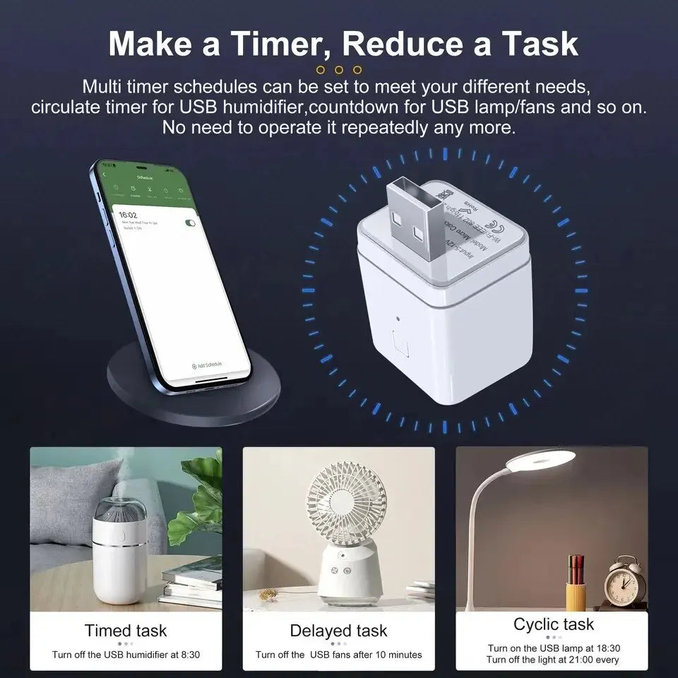 Tuya Smart WiFi Micro USB Adaptor Switch 5V Mini 1 USB Power Adaptor Smart Life Control Via Alexa Google Smart Home Yandex Alice Zpaxo