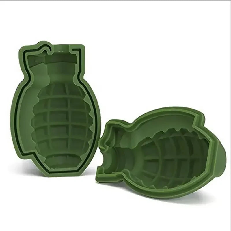 1 2 Sets 3D Grenade Shape Silicone Ice Cube Mold Reusable Easy Zpaxo