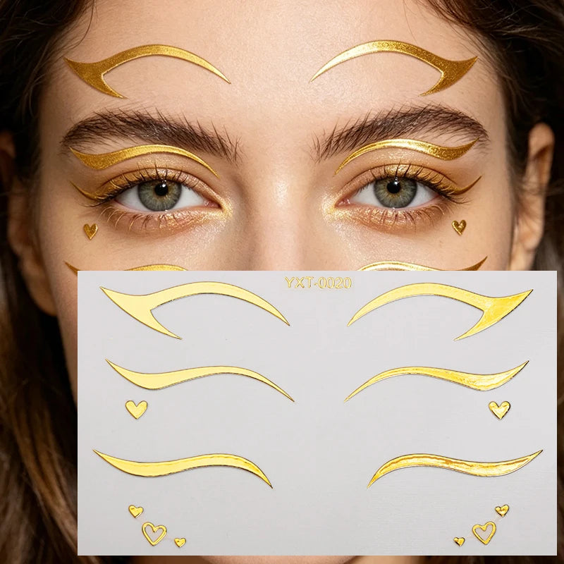 Colorful Eyes Makeup Stickers Laser Eyeliner Eyebrows Face Art Zpaxo YXT-020-1Pc