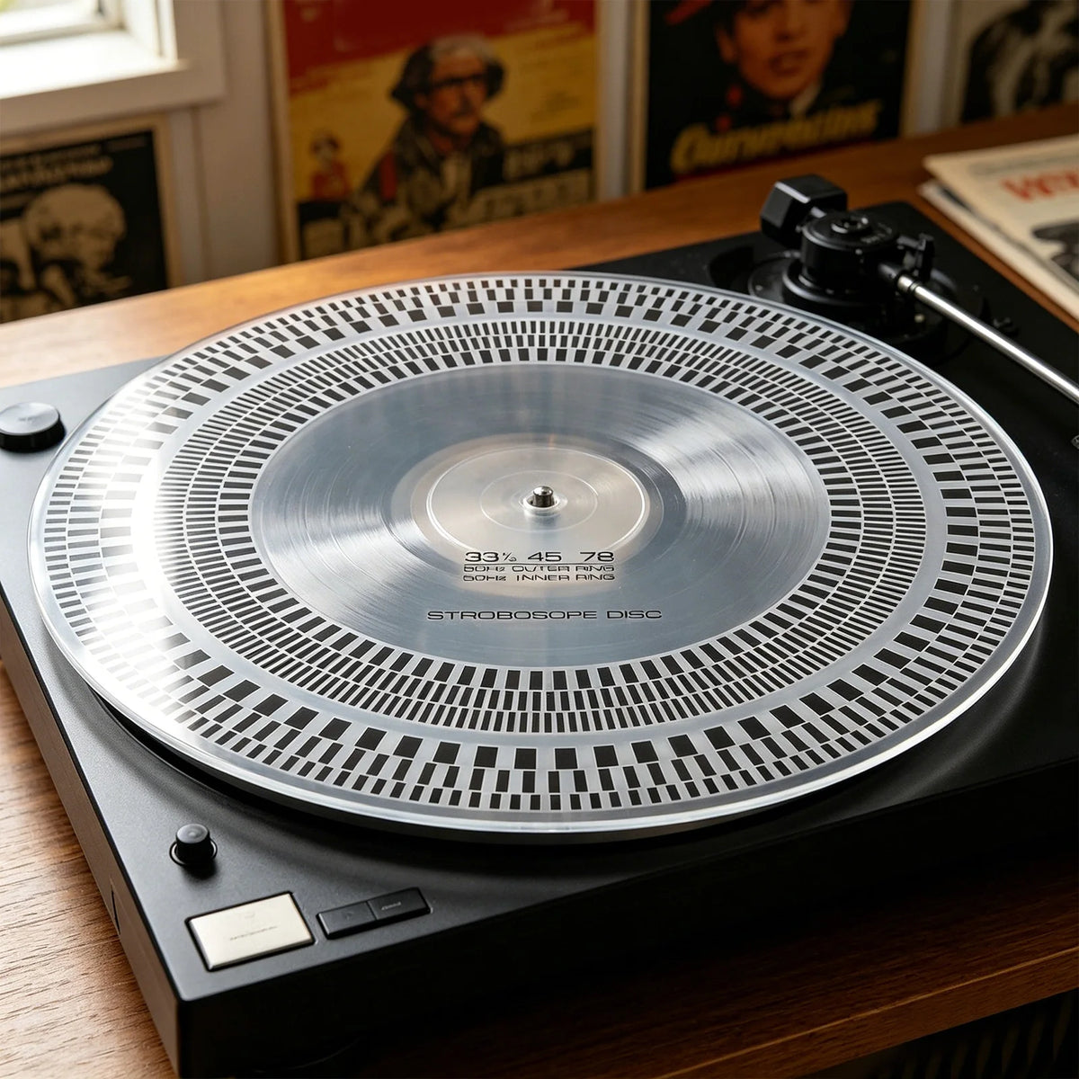 Turntable Strobe Disc X Calibration Double Sided 33 45 78 RPM Record Zpaxo