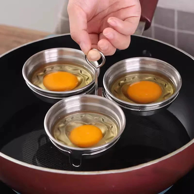 Stainless Steel Egg Poacher Poaching Pan Mould Steamer Steamed Egges Zpaxo