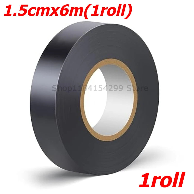 Black Electrical Tape High-Temperature Resistant Electrical Tape Durable Soft Insulating Adhesive Electrical Tape Zpaxo 1roll (6m)