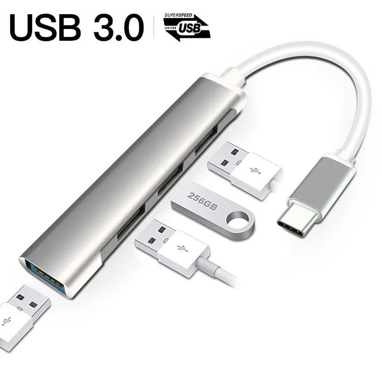 Type C Multi USB Splitter USB Transfer Adapter 4 In 1 High Speed Data Transmission Splitter For Laptop Hard Drive Phone Tablet Zpaxo