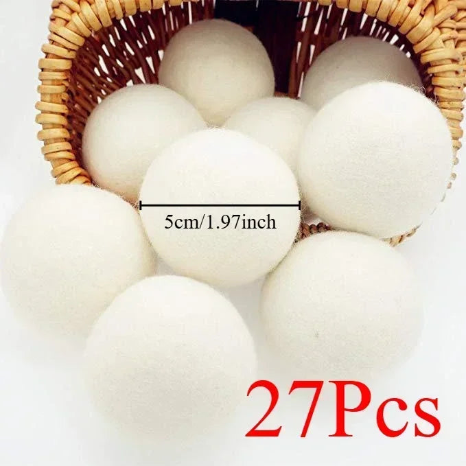 Wool Dryer Balls Reusable Natural Fabric Softener Laundry Washing Machine Accessories Home Washing Fleece Dryer Balls Clothes Zpaxo 27pcs