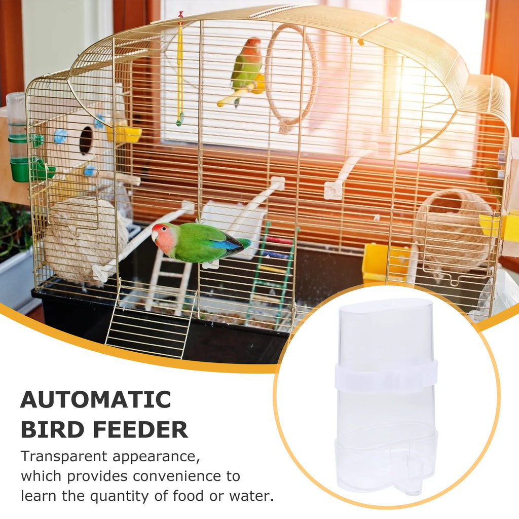 2Sets Automatic Bird Feeder Waterer Plastic Feeding Container Simple Zpaxo