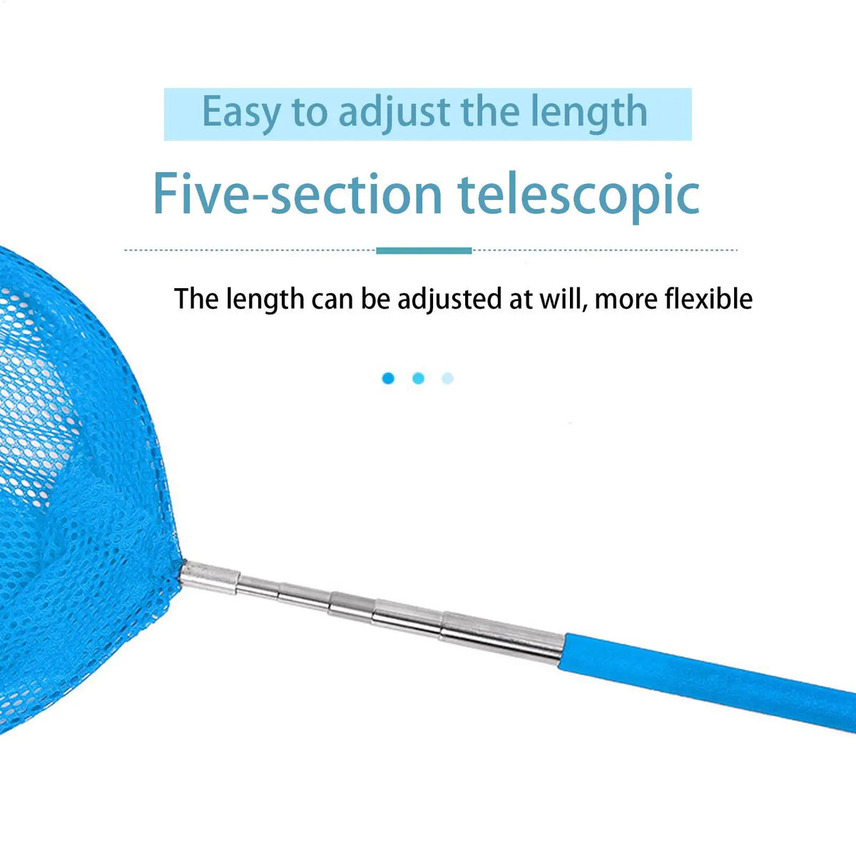 Pool Skimmer Net Telescopic Pole Stainless Steel Fishing Nets Kids Zpaxo