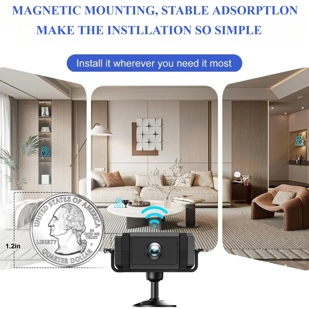 4K Mini Camera Indoor Security Night Vision 4H Battery Life Motion Zpaxo