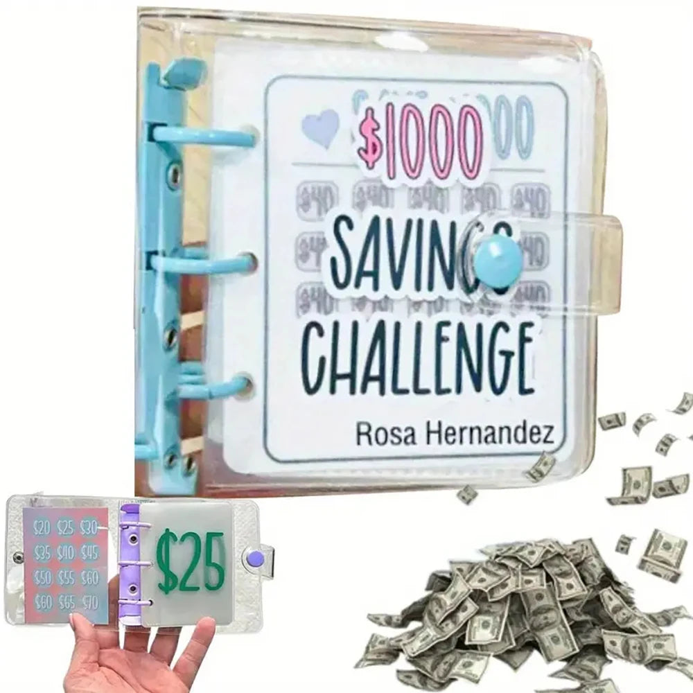 1000 Savings Challenge Binder Loose-leaf Notebook Housing Budget Zpaxo