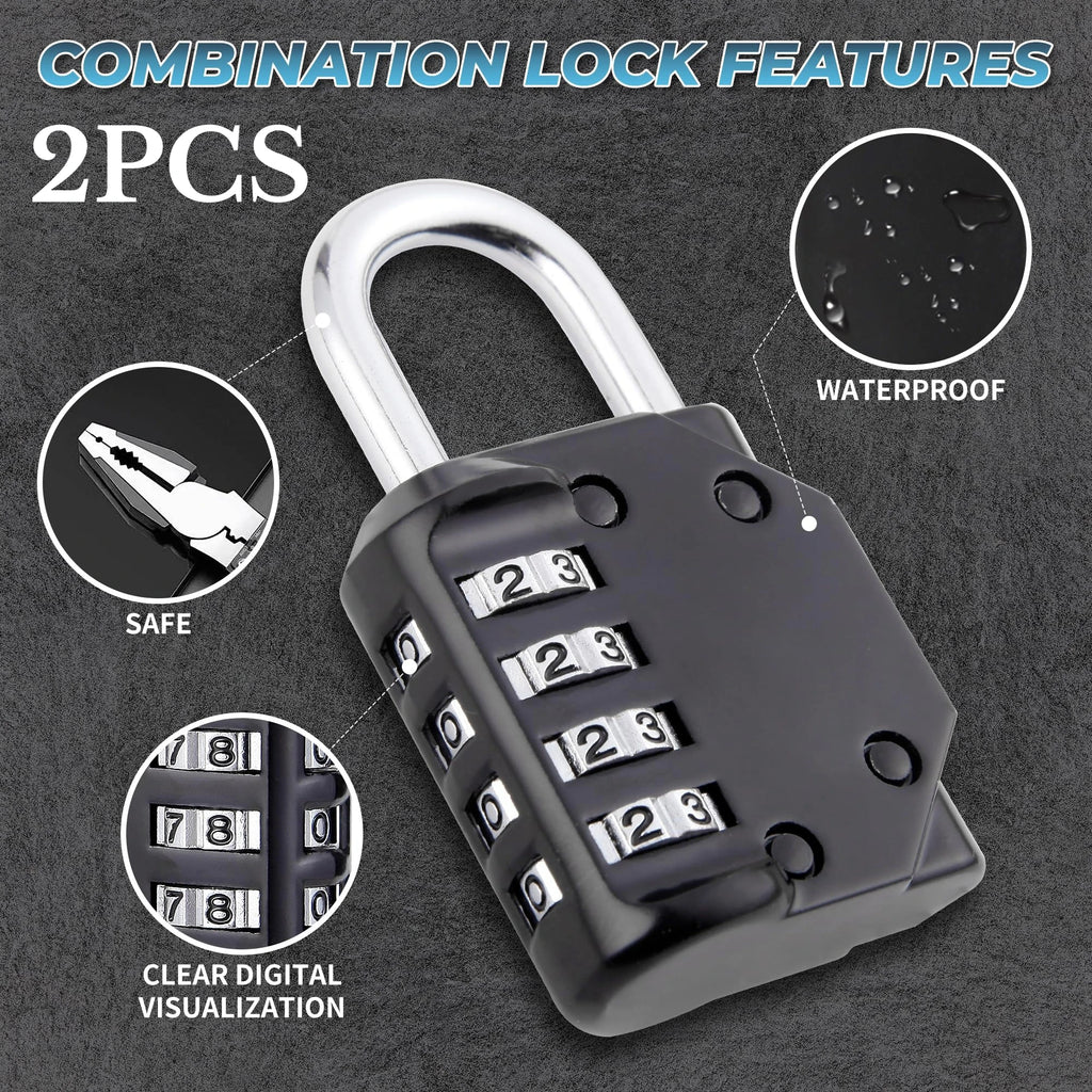 Combination Padlocks Lock Resettable 4-digit Padlock Combo Toolbox Zpaxo