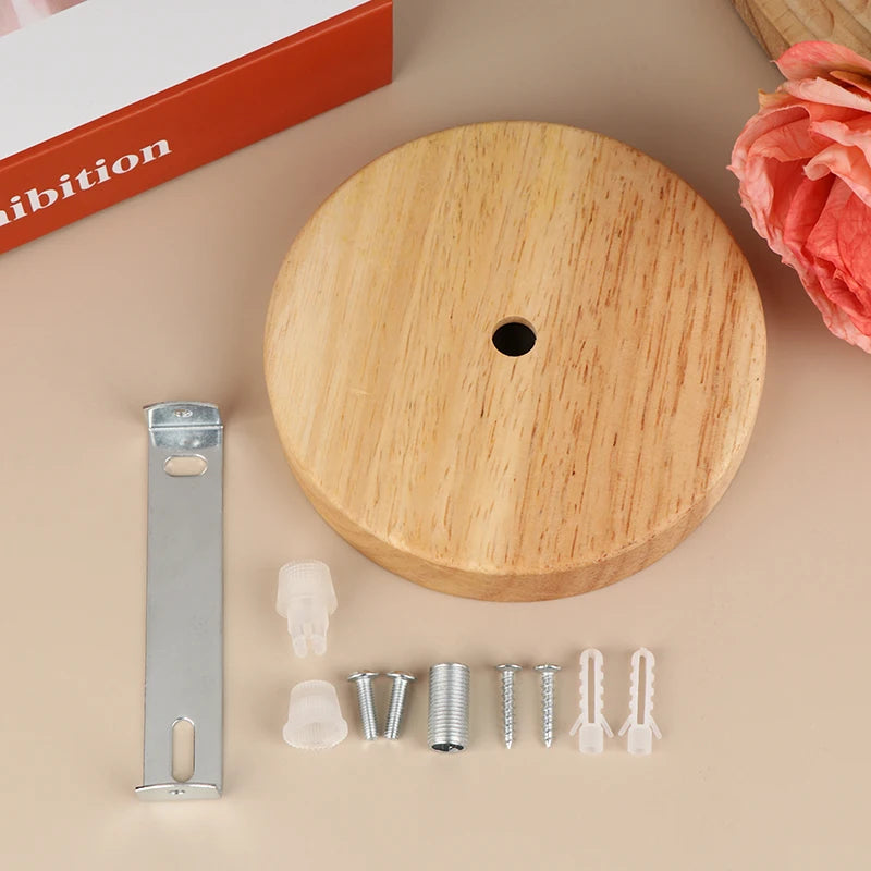10/12cm Wood Lamp Base Modern Ceiling Plate Wooden Ceiling Holder Pendant Lamp Fitting Chandelier Base DIY Lighting Accessories Zpaxo A6 12cm