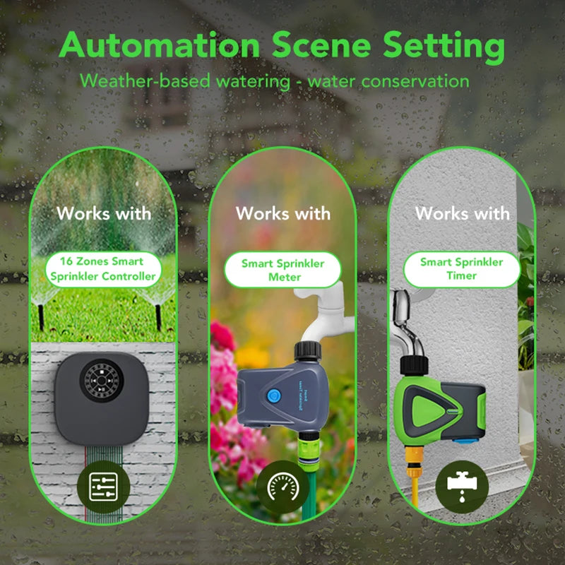 WiFi Rain Sensor Rainfall Duration Detection Outdoor Waterproof Battery Powered Tuya Smart Life App Control Home Automation Zpaxo