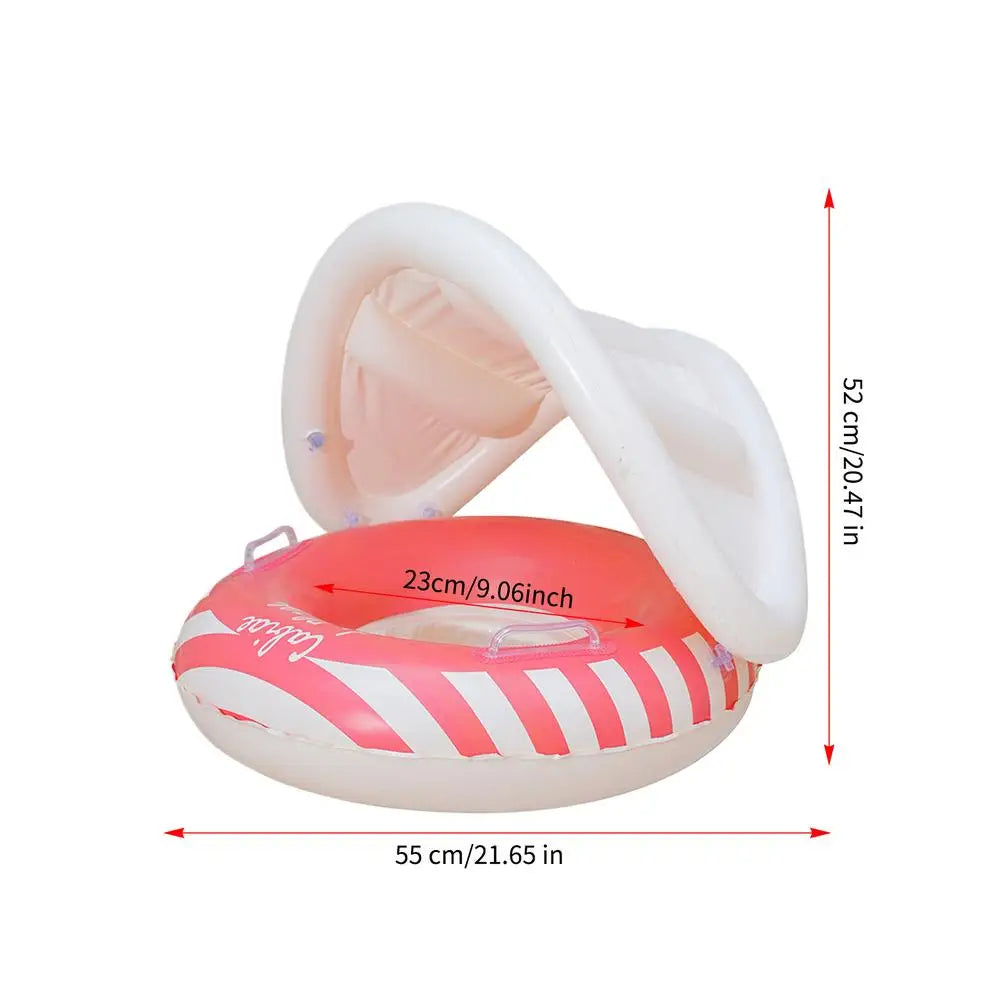 Pool Floats For Kids Blow Up Swimming Ring Seat With Sun Canopy Children's Pool Float For Summer Vacation Travel Hotel Resort Zpaxo C China Mainland