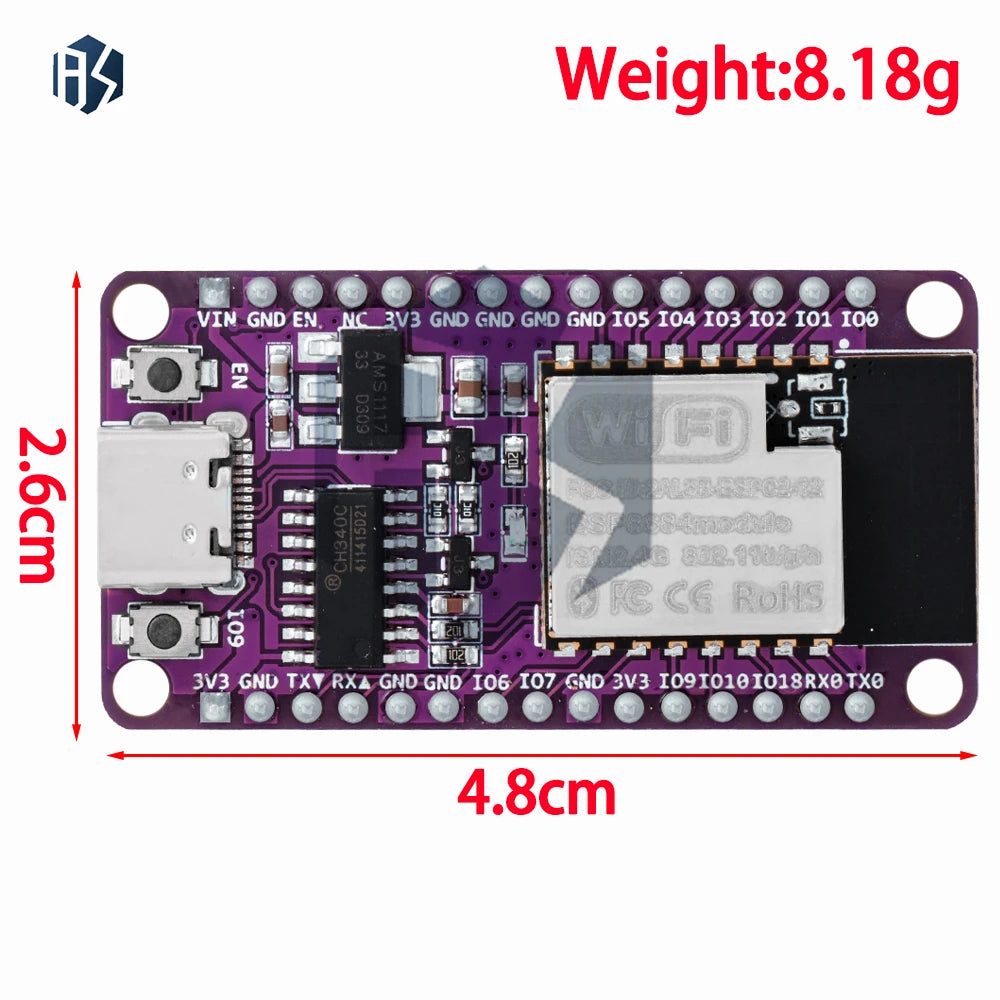 Wifi+bluetooth Dual-core Development Board ESP32-C2 ESPC2-12 Devkit Zpaxo