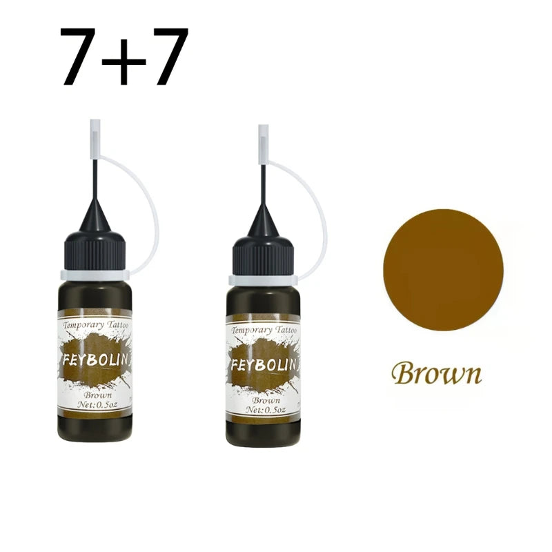 1 Tattoo Juice Paste Temporary Body Art Painting Cream Easy-to-use Zpaxo 2pcs-brown