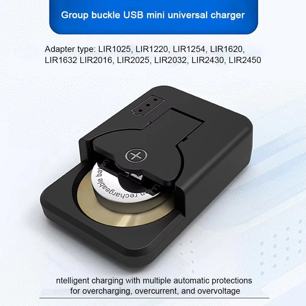 Button Battery Universal Charger Smart Type-C Rechargeable Lithium LIR2016 LIR2025 LIR2032 LIR2450 Mini Protable Battery Charger Zpaxo