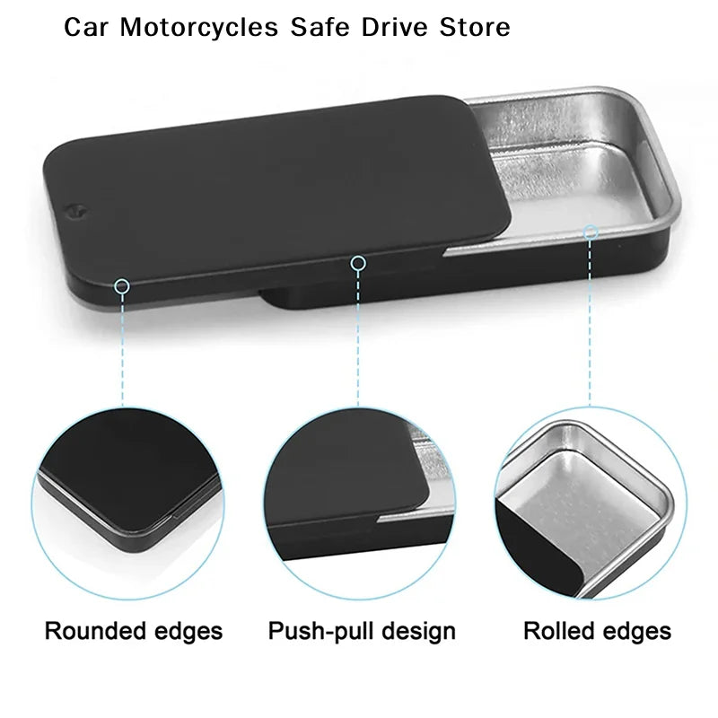 CMTinplate Box Slide Lid Push Pull Drawer Balm Portable Mini Zpaxo