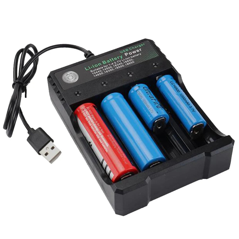 2/3/4 Slots AC 110V/220V 18650 Battery Charger USB DC 4.2V For 18350 16340 14500 18500 26650 Li-ion Batteries AC Charger Adapter Zpaxo