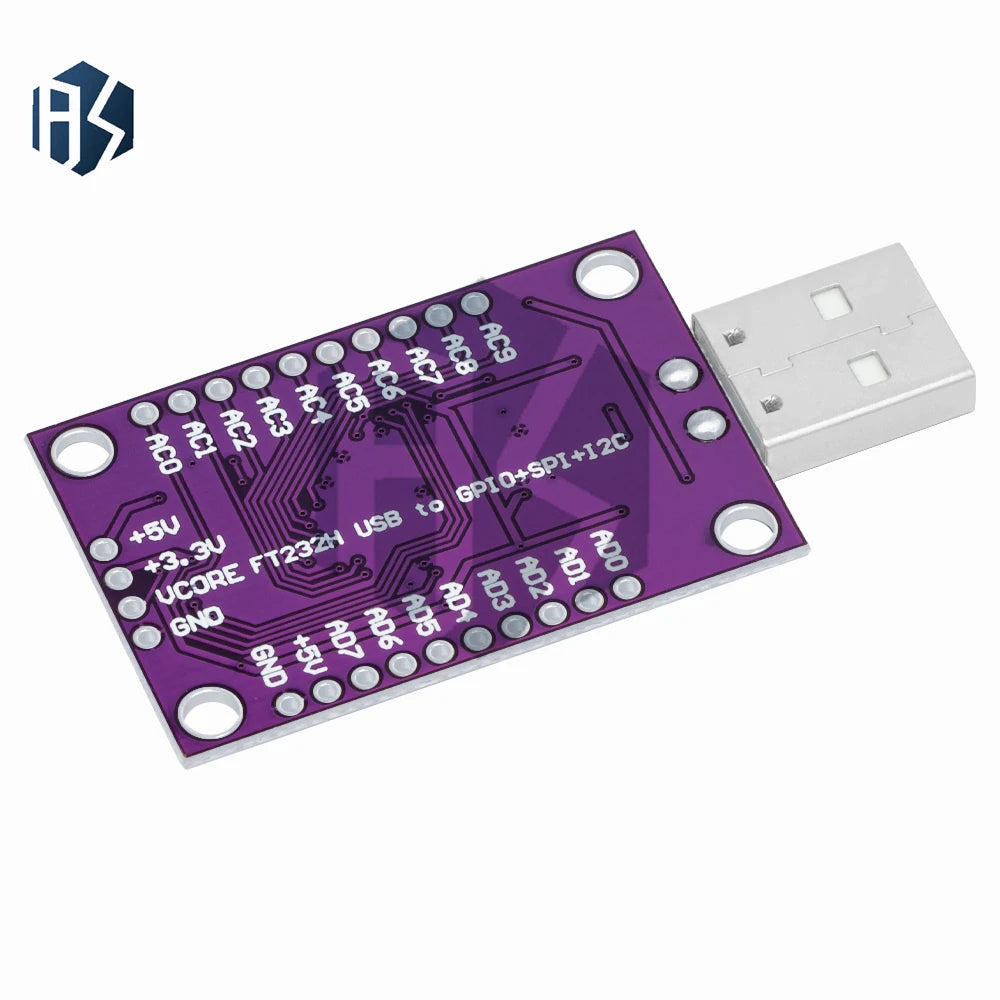 ‌FT232H USB 2.0 Multiprotocol Bridge Module – JTAG/UART/SPI/I2C Converter for FPGA, MCU Debugging Zpaxo