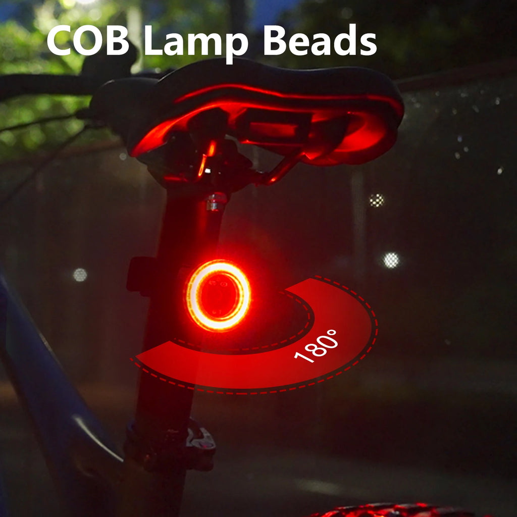 Toptrek Bicycle Rear Light USB Charging High Visibility Multifunction Flashing With Brake Sensor Tail Light MTB Road Bike Lamps Zpaxo