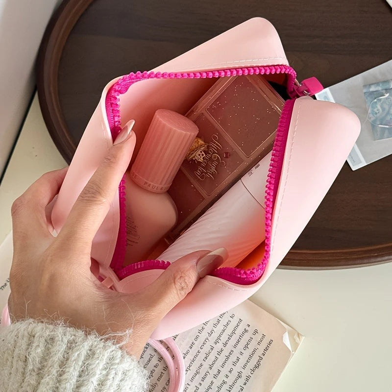 Large Silicone Makeup Bag Multifunctional Toiletry Pouch Hand Strap Zpaxo