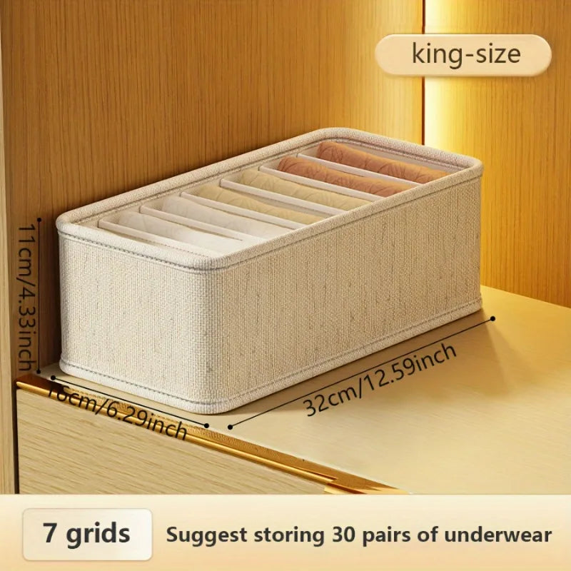 Foldable Underwear Socks Storage Box Multi-compartment Drawer Zpaxo 7 grids