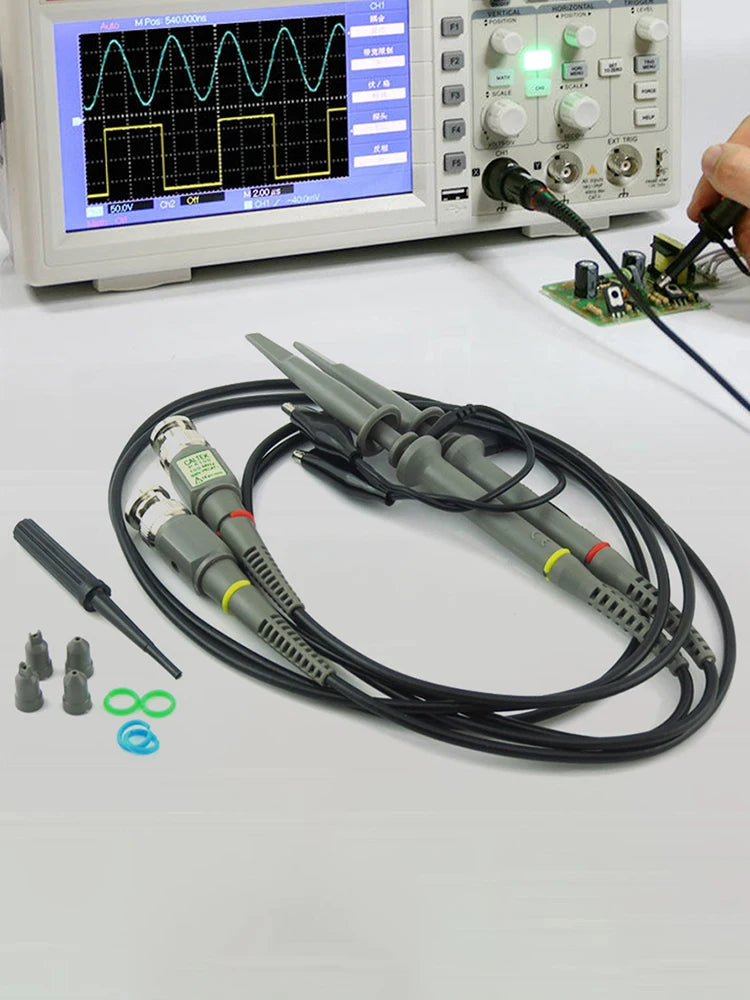 BNC Oscilloscope Probe P6100 100MHz 1X 10X Precision Scope Clip Probes Zpaxo