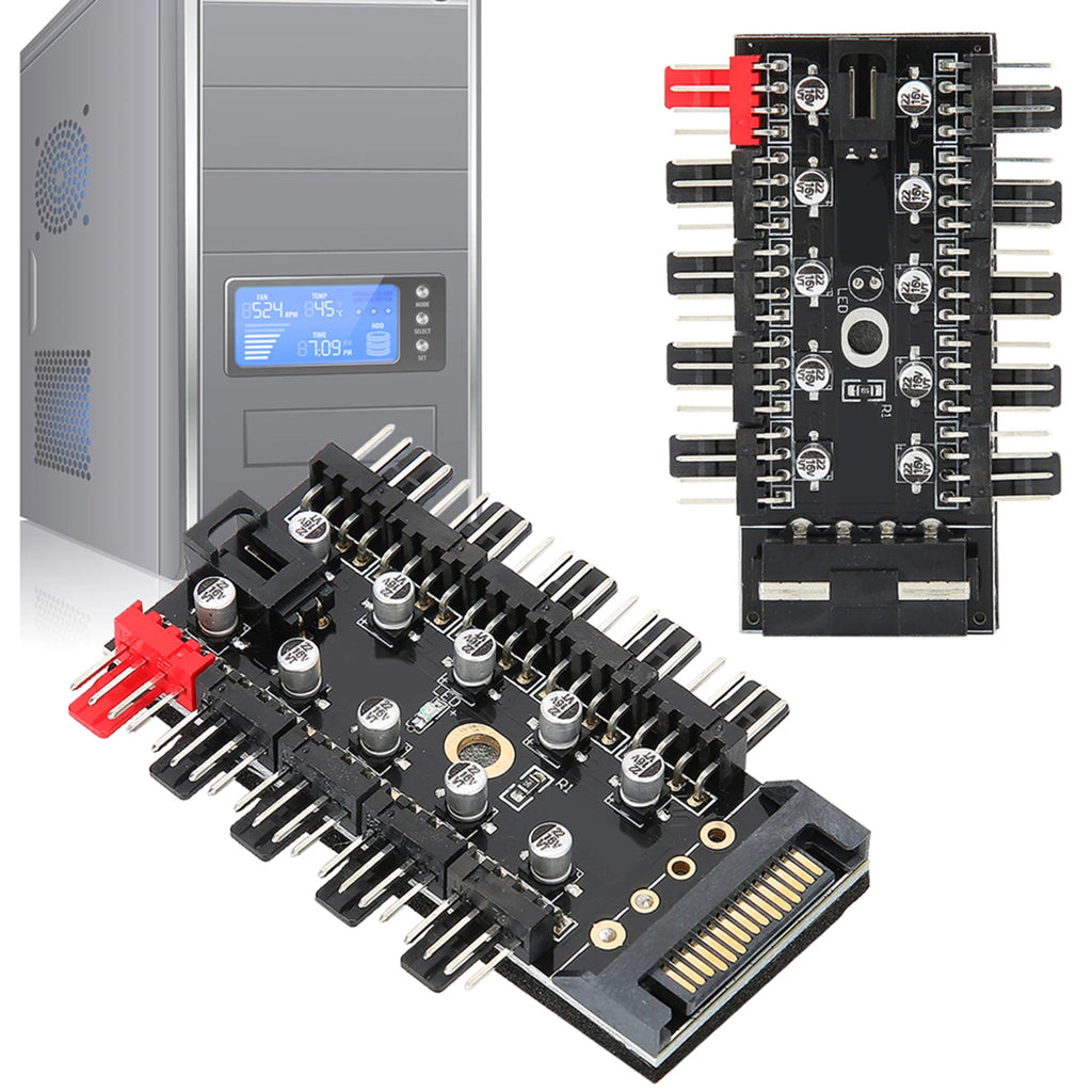 CPU Cooling Hub Chassis Fan Computer Tempreture Regulator 4pin Case Zpaxo