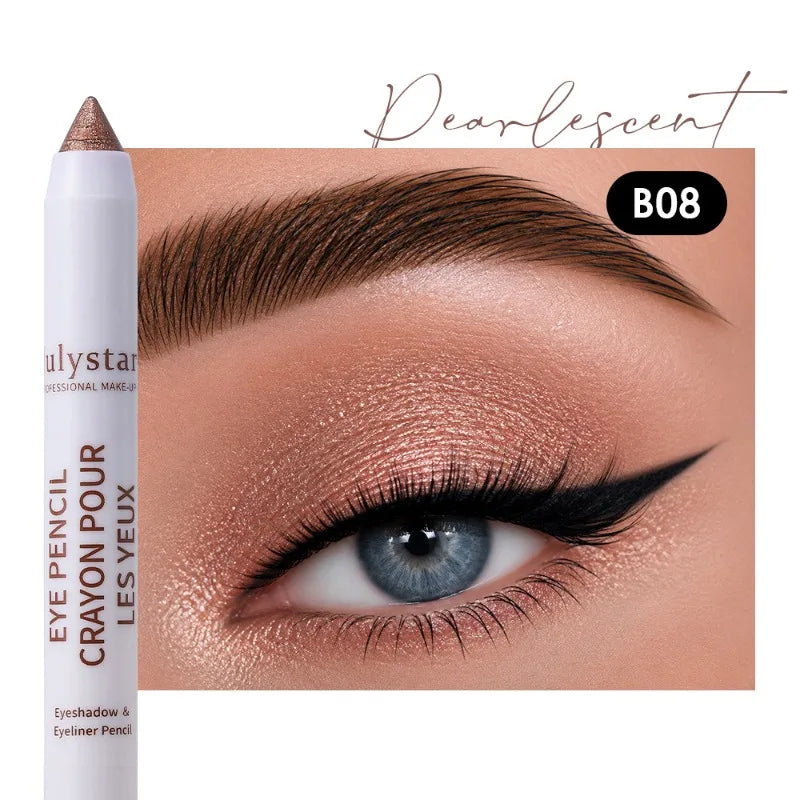 17 Colors Pearly Matte Eyeshadow Stick Crayon Makeup Smudge-Proof & Waterproof High Pigmented Shimmer Eyeshadow Eyeliner Pencil Zpaxo B08