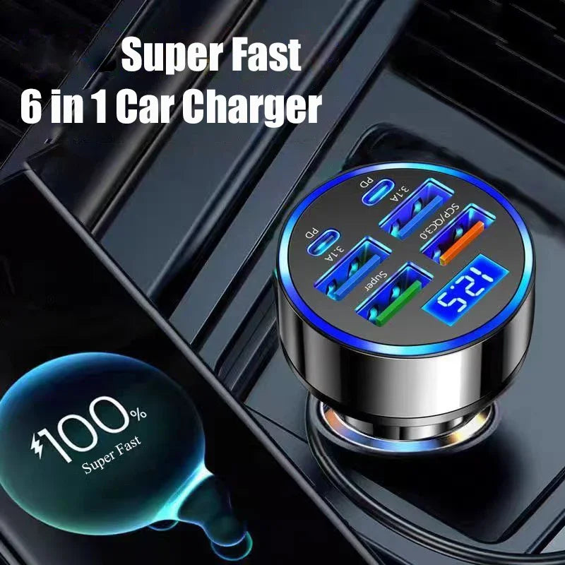UYUXIO 1 USB C Car Phone Charger Adapter Voltage Display Fast Charge Zpaxo