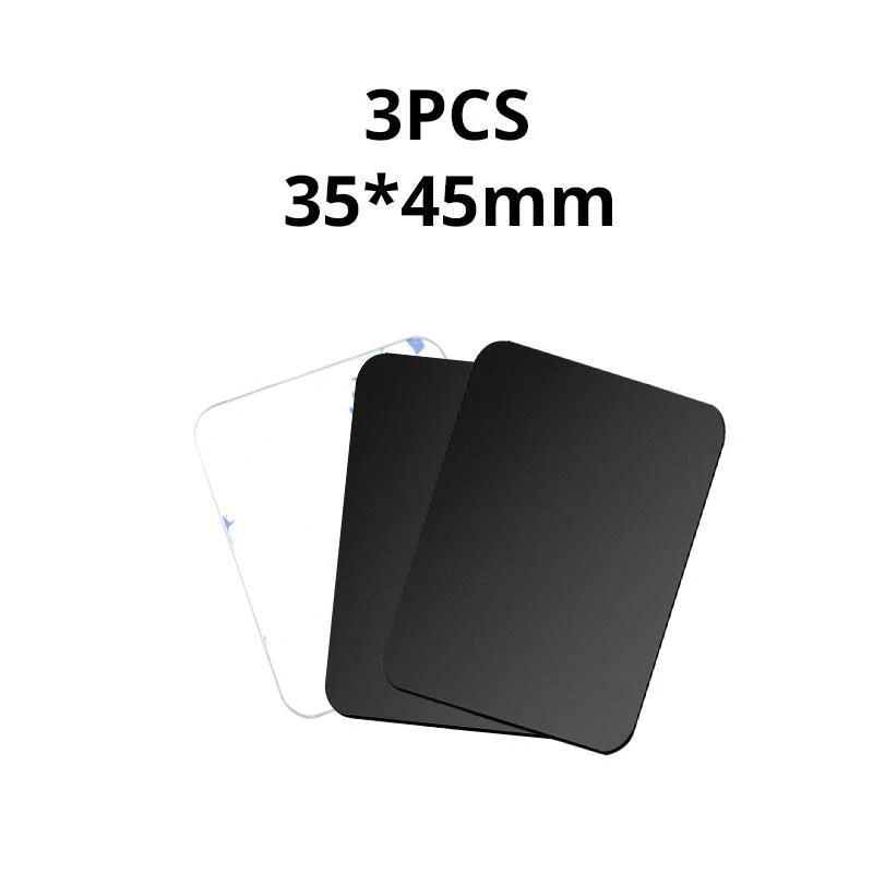 5pcs Magnetic Metal Plate Magnetic Car Phone Metal Plate Disk Universal Metal Disk Sticker Mount Mobile Phone For iPhone Xiaomi Zpaxo 3PCS Black 35x45
