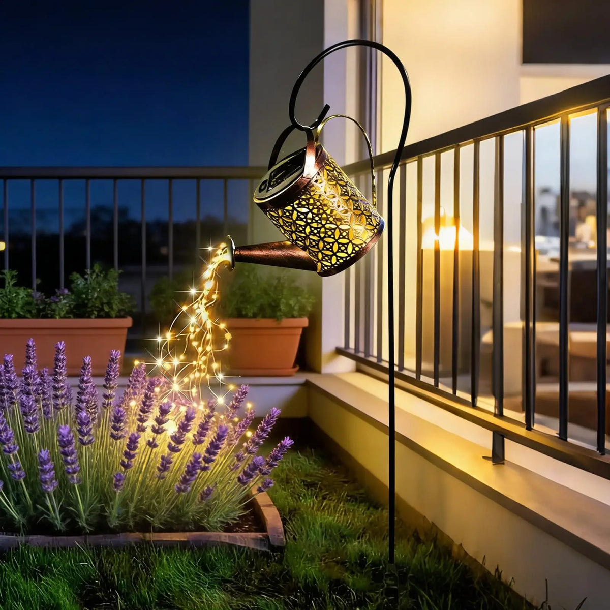 Outdoor Solar Lanterns Waterproof Watering Can Light Decorative Zpaxo