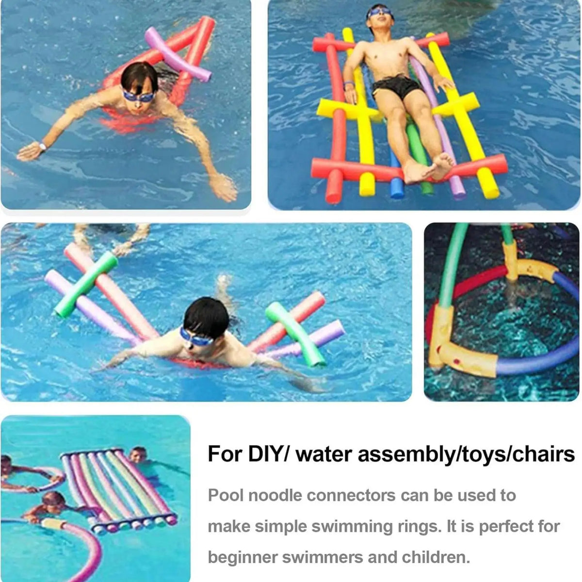 Pool Noodle Connector Adapter Non-slip Foam Joint Holder Adjustable Zpaxo