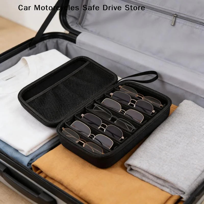 6 7 Compartment Adjustable Glasses Storage Box Portable Organizer Zpaxo