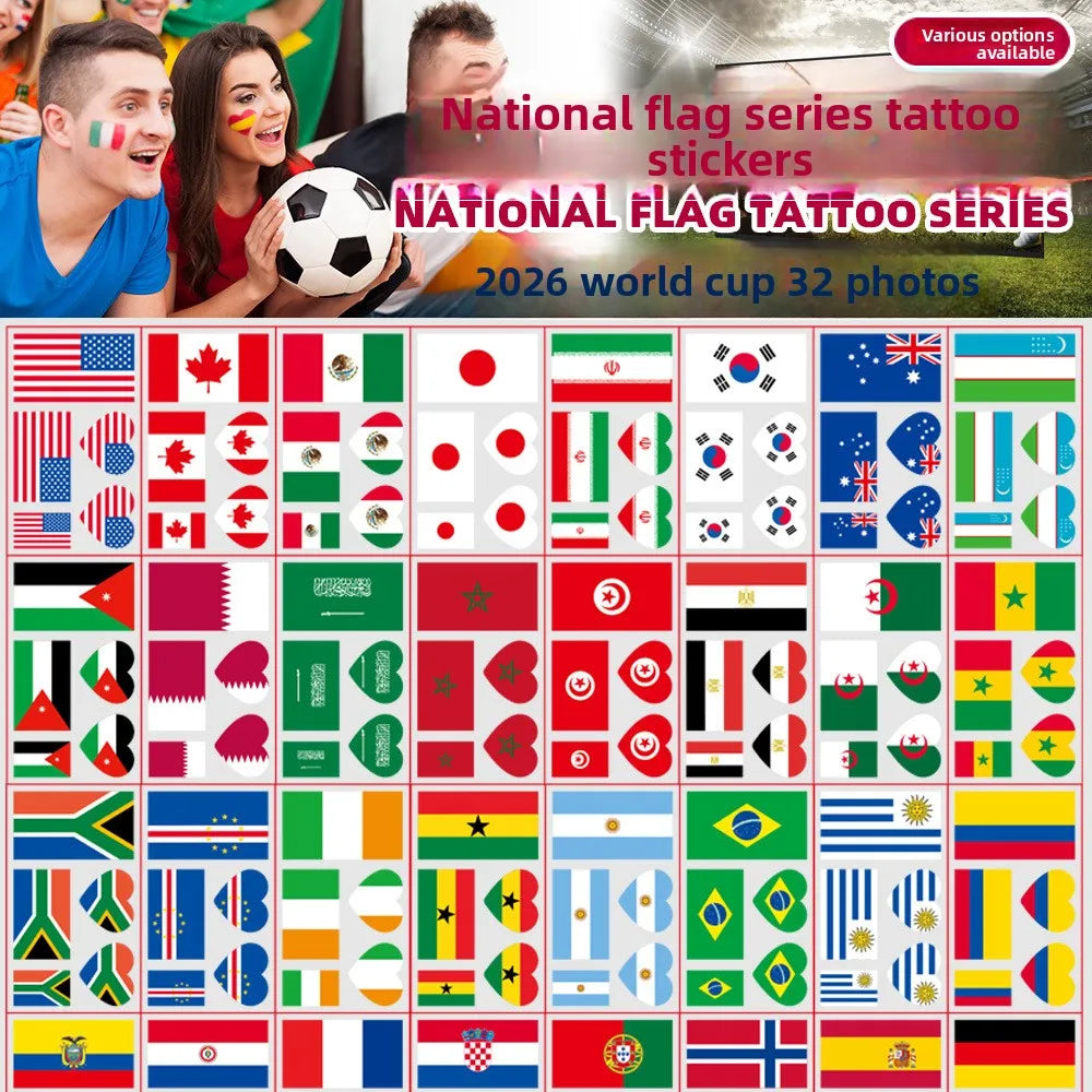 Waterproof Temporary Tattoos Soccer National Flag Series Designed Zpaxo
