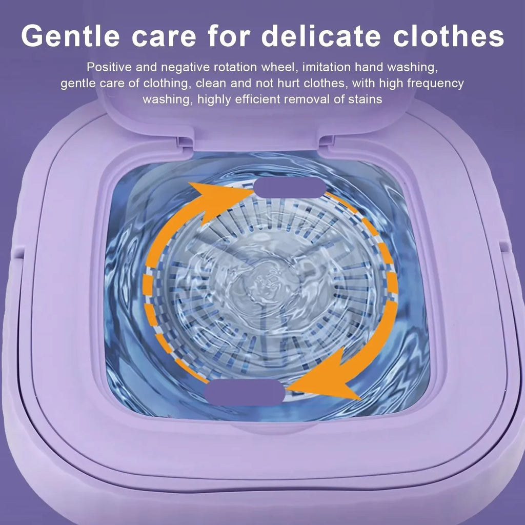 EU 8L Foldable Mini Washing Machine Spin Dryer Portable Small Washer for Socks Underwear Lingerie Space-saving Household Zpaxo