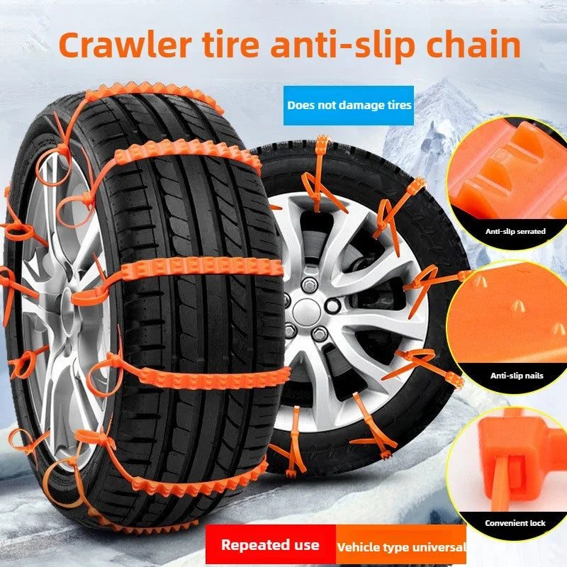 1- Complete Winter Vehicle Safety Universal Snow Chains Tow Rope Zpaxo