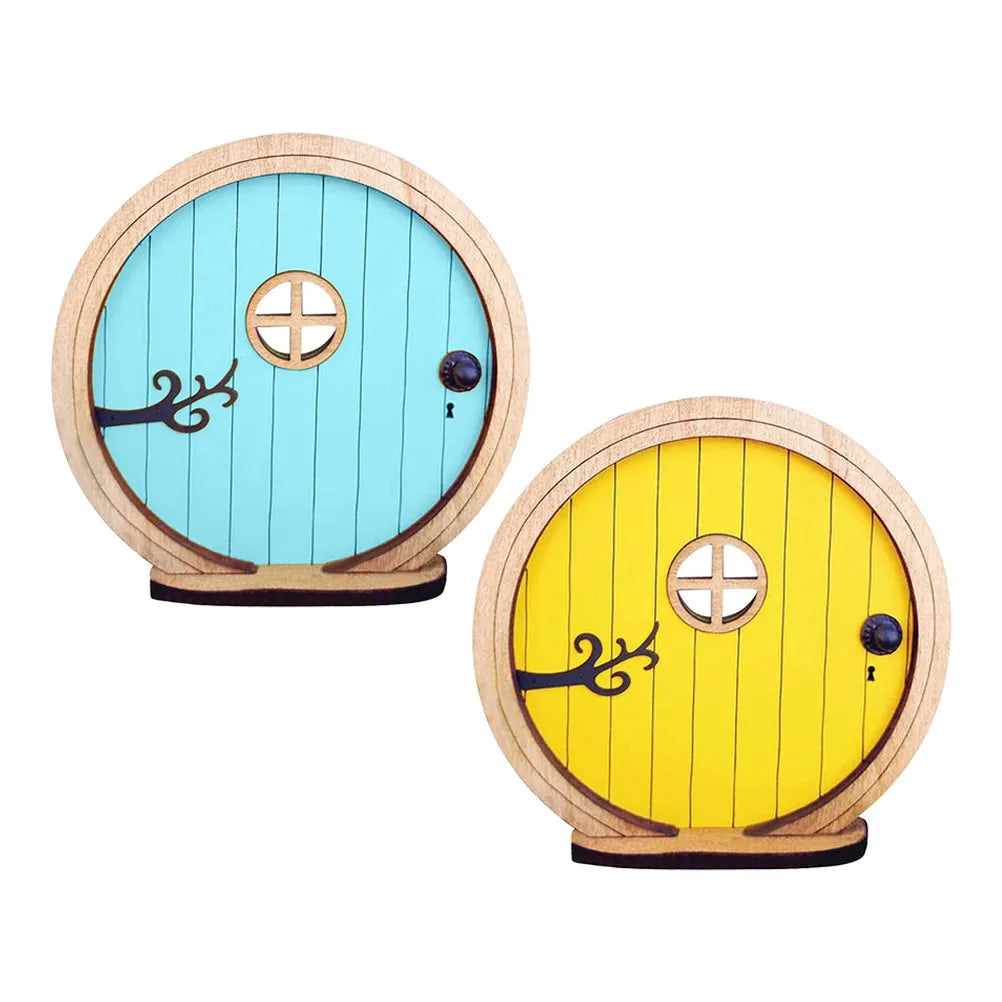 Wooden Fairy Door Miniature Decor Fine Workmanship Lifelike Zpaxo