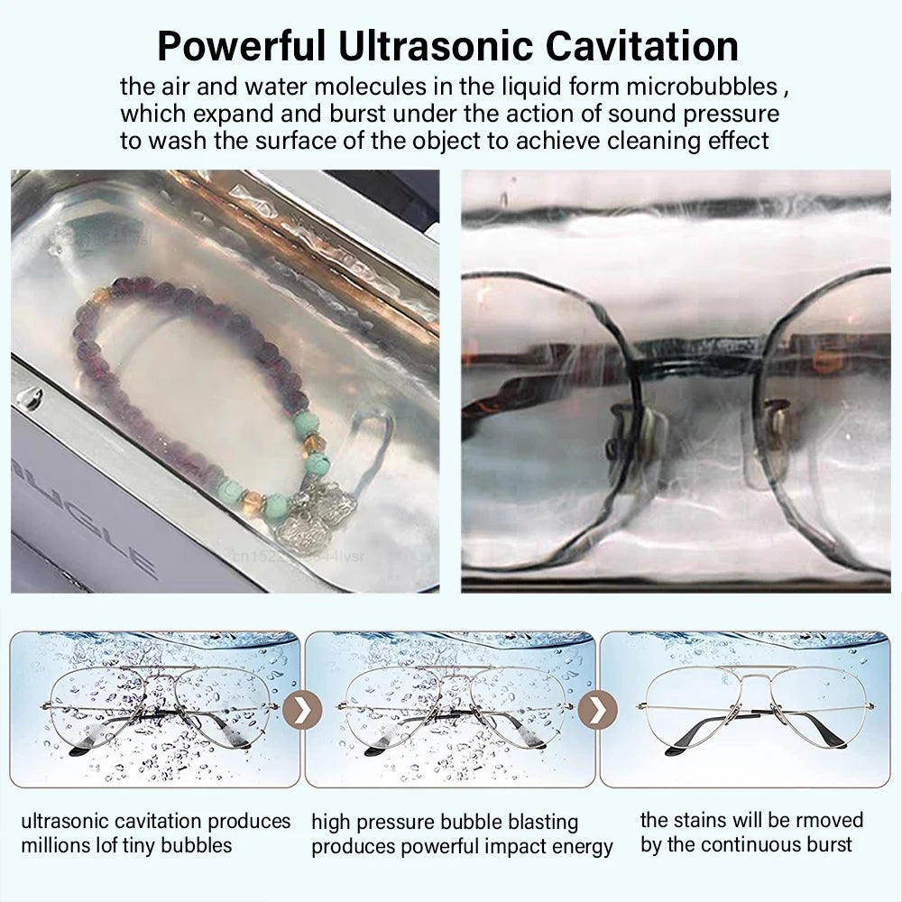 Ultrasonic Cleaner 35W Ultrasound Glasses Cleaning Machine 46KHZ Zpaxo