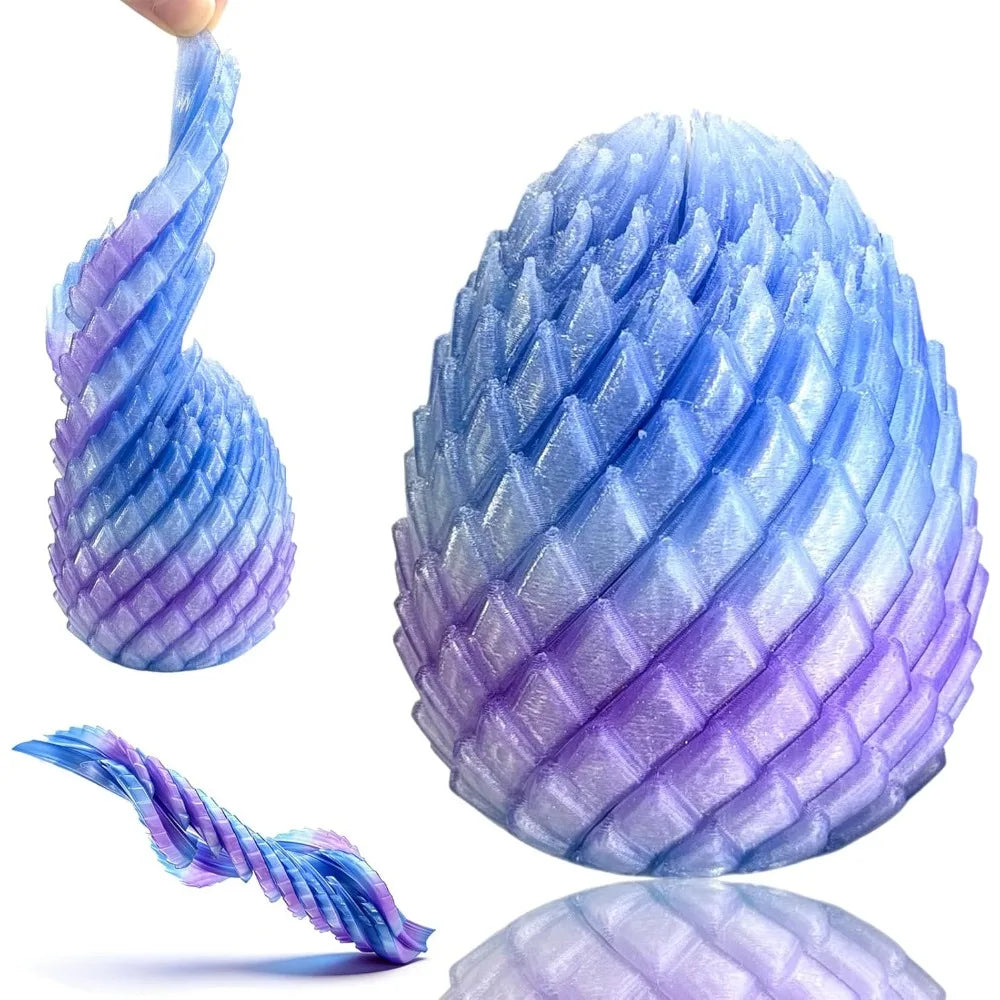 Twisty Fidget Egg 3D Printed Slippery Easter Stuffers Basket Zpaxo
