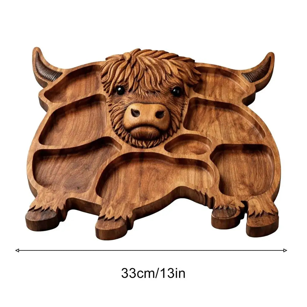 Wooden Cow Charcuterie Board Cheese Platter Appetizer Serving Tray Zpaxo A