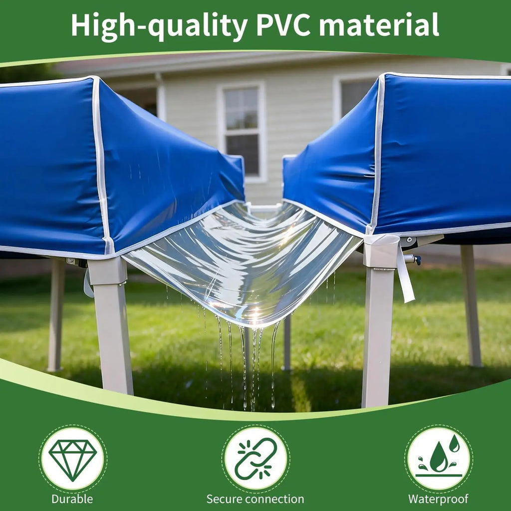 Rain Gutter Canopy Tent Detachable Transparent Instant Accessory Zpaxo