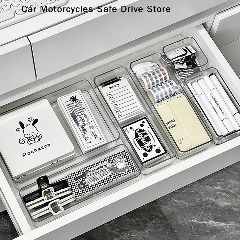 CMStackable Acrylic Drawer Organizer Adjustable Divider Trays Zpaxo