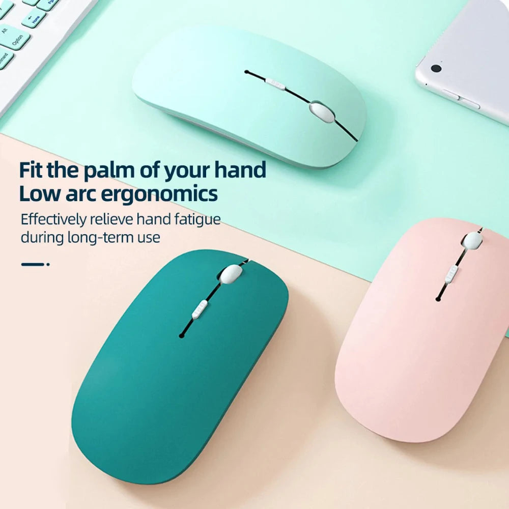 Wireless Mouse Bluetooth Silent 2.4G Dual-mode Ergonomic Morandi Color Portable Laptops Mice For Computer PC Office Gaming Mouse Zpaxo